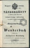 1853 Vándorlókönyv két nyelven, néhány bejegyzéssel 6kr szignettával