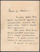 1906 Baranski Emil László (1877-1941) festőművész, grafikus saját kézzel írt levele, Dörre Tivadar (1858-1932) festőművésznek címezve