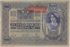 1918. 10.000K hátlap rajzos, "DEUTSCHÖSTERREICH" felülbélyegzéssel T:III alul szakadás