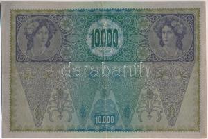 1918. 10.000K hátlap rajzos, "DEUTSCHÖSTERREICH" felülbélyegzéssel T:III alul szakadás