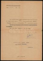 1920-1952 Rendőr főhadnagy kinevezési okmánya és egyéb iratai: vizsgabizonyítvány, kimaradási engedély, stb.