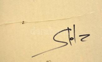 Stolz Tamás (?-): A konflis. Olaj, vászon, jelzett, keretben,  40×30 cm