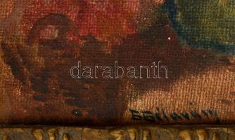 Burchard Bélaváry István (1864-1933): Virágárusok. Olaj, vászon, jelzett, keretben, 40×30 cm