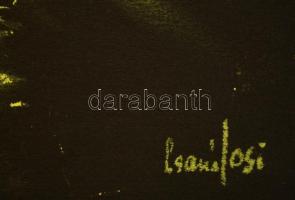 Csanálosi Tibor (?-): Vagányok. Vegyes technika, papír, jelzett, keretben, 29×29 cm