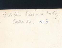 1937 Egyiptom, 2 db feliratozott vintage fotó, 17,5x23,5 cm / 1937 Egypt, 2 photos, 17,5x23,5 cm