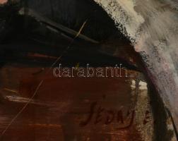 Séday Éva (1929 - 2011): Rabbi. Olaj, farost, jelzett, 60×40 cm