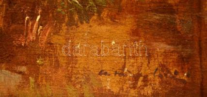 Csallóközi Farkas Lőrinc (1898 - 1966): Mosónők. Olaj, karton, jelzett, 25×35 cm