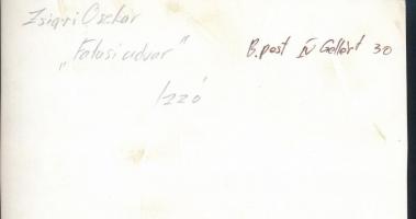 cca 1972 Zsigri Oszkár (1933-?) hagyatékából 3 db vintage fotóművészeti alkotás, kettő feliratozva, ...