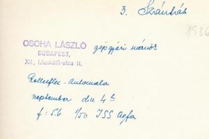 1936 Osoha László (?-?) hagyatékából 2 db pecséttel jelzett, vintage fotóművészeti alkotás, 15x22 cm...