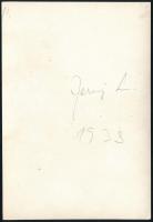 cca 1938 Jermy László (1912-1960) hagyatékából 2 db vintage fotóművészeti alkotás, az egyik aláírva,...