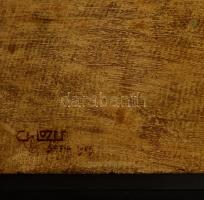 Jozef jelzéssel: Hazatérő katonák. Olaj, farost, keretben, 46×61 cm