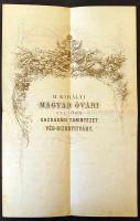 1875 Magyaróvári Gazdasági tanintézet dekoratív végbizonyítványa (kis szakadás a hajtásnál)
