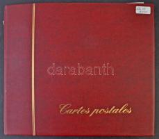 Nagy alakú, jó állapotú Cartes Postales képeslap album 722 férőhellyel / Big sized postcard album for 722 postcards (39 cm x 35 cm)