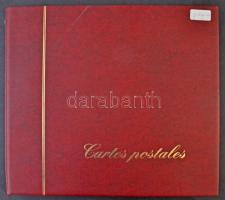 Nagy alakú, jó állapotú Cartes Postales képeslap album 584 férőhellyel / Big sized postcard album for 584 postcards (39 cm x 35 cm)