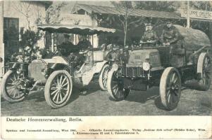 1904 Berlin, Deutsche Heeresverwaltung. Offizielle Ausstellungskarte von Spiritus und Automobil-Ausstellung, Wien / Viennese Alcohol and automobile exhibition, Military Administration (Rb)