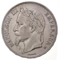 Franciaország / Második Császárság 1869BB 5Fr Ag "III. Napóleon" Strasbourg (24,86g) T:2,2- France / Second Empire 1869BB 5 Francs Ag "Napoleon III" Strasbourg (24,86g) C:XF,VF Krause KM#799.2