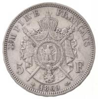 Franciaország / Második Császárság 1869BB 5Fr Ag "III. Napóleon" Strasbourg (24,86g) T:2,2...