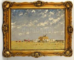 Csillag József (1894-1977): Betakarítás. Olaj, vászon. jelzett, keretben  60×80 cm