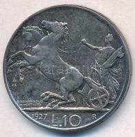 Olaszország 1927R 10L Ag "III. Viktor Emánuel" T:2 
Italy 1927R 10 Lire Ag "Vittorio...