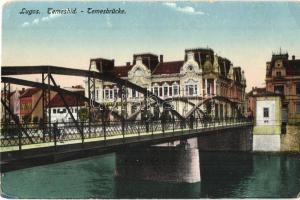 Lugos, Lugoj; Temes híd, Magyarországi Bank / Temesbrücke / bridge (EK)