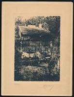 cca 1930 Aláírt, vintage fotóművészeti alkotások, 3 db fotó, 24x18 cm
