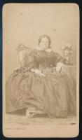 cca 1860 Premick-né feliratozott, vizitkártya méretű fényképe, Canzi és Heller pesti fényképészeti műterméből, 10x6 cm