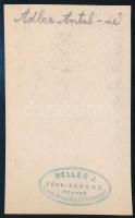 cca 1859 Adler Antalné feliratozott, vizitkártya méretű fényképe, Heller J. fény-képész (így felirat...