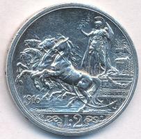 Olaszország 1916R 2L Ag "III. Viktor Emánuel" T:2 Italy 1916R 2 Lire Ag "Vittorio Ema...