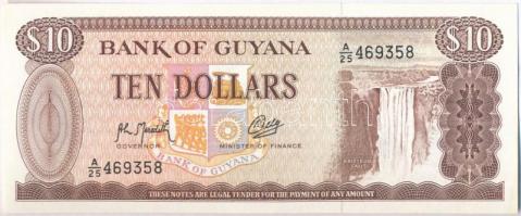 Guyana 1992. 10$ T:I  Guyana 1992. 10 Dollars C:UNC Krause 23.f