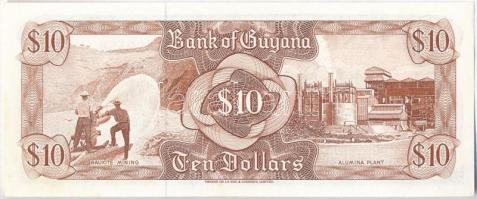Guyana 1992. 10$ T:I 
Guyana 1992. 10 Dollars C:UNC
Krause 23.f