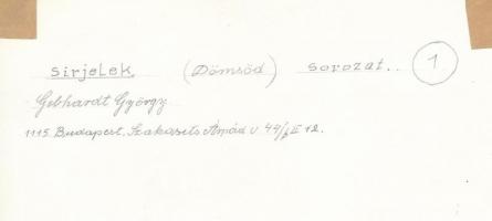 cca 1980 Gebhardt György (1910-1993): Sírjelek I-II., feliratozott vintage fotóművészeti alkotások, ...