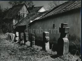 cca 1980 Gebhardt György (1910-1993): Sírjelek I-II., feliratozott vintage fotóművészeti alkotások, ...