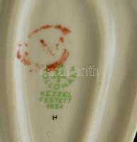 Hollóházi retró lány, kézzel festett, jelzett, hibátlan, m:24 cm