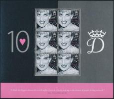 Princess Diana mini sheet set Diana hercegnő halálának 10. évfordulója kisívsor