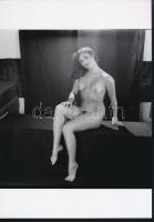 cca 1973 Napozás után, 3 db szolidan erotikus fénykép, vintage negatívokról készült mai nagyítások, 25x18 cm / 3 erotic photos, 25x18 cm