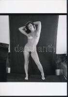 cca 1973 Napozás után, 3 db szolidan erotikus fénykép, vintage negatívokról készült mai nagyítások, ...