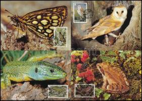 WWF Rare animal species set on 4 FDC, WWF: Ritka állatfajták sor  4 FDC-n