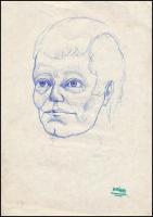 Hornyánszky hagyatéki pecsét jelzéssel: 3 db fej rajz, toll, papír, 30×20 cm