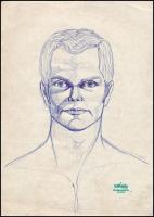 Hornyánszky hagyatéki pecsét jelzéssel: 3 db fej rajz, toll, papír, 30×20 cm