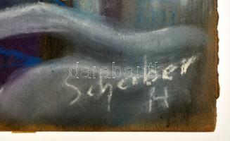 Scheiber jelzéssel: Hajó. Vegyes technika, karton, 40×30 cm