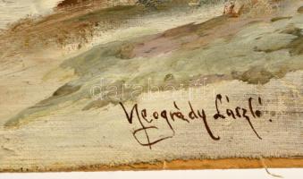 Neogrády jelzéssel: Téli táj. Olaj, karton, foltos, 29×35 cm