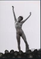 cca 1975 A favágó legkisebb leánya, 4 db szolidan erotikus fénykép, vintage negatívokról készült mai nagyítások, 25x18 cm / 4 erotic photos, 25x18 cm