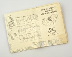 1989 Budapesti Közúti Igazgatóság Pest megye térképe, 1:150 000, 110x78 cm