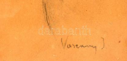 Vaszary jelzéssel: Női portré. Vegyes technika, papír, üvegezett keretben, 39×29 cm