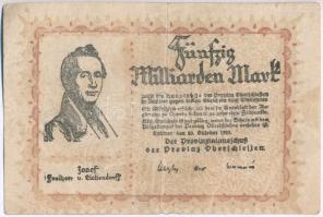 Németország / Weimari Köztársaság / Rattber(?) 1923. 50.000.000.000M szükségpénz szárazpecséttel T:I...