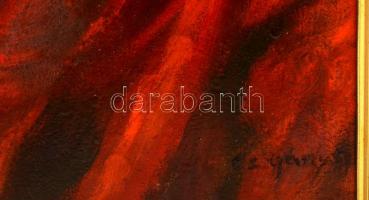 Czigány jelzéssel: Vörös pulóveres férfi. Olaj, farost, keretben, 48×40 cm