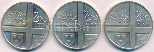 1977. 200Ft Ag (3xklf) "Magyar festők II. / Csontváry, Mányoki, Rippl-Rónai" T:BU kis pati...