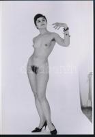 cca 1968 A bugyi levételének művészete, 3 db szolidan erotikus fénykép, vintage negatívokról készült mai nagyítások, 25x18 cm / 3 erotic photos, 25x18 cm