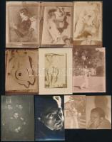 cca 1933 Fényképek Kerényi Jenő szobrász festőművész alkotásairól és ő magáról, hátuljukon feliratoz...