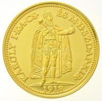 DN 1918. 20K IV. Károly - Az utolsó magyar aranypénz Au (0.585) és Ag (0.415) ötvözet, utánveret (3,15g) T:PP Hungary ND 1918. 20 Korona - Charles IV - The last Hungarian gold coin alloy of Au (0.585) and Ag (0.415), restrike (3,15g) C:PP